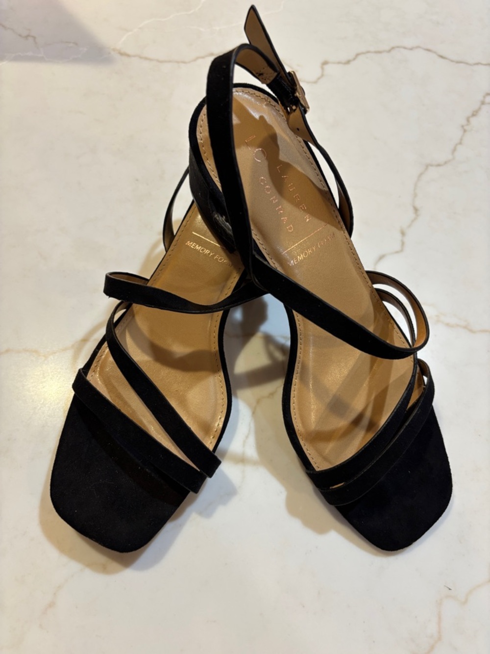 LC Lauren Conrad Emeliah Strappy Dress Sandals Black Women's Size 8